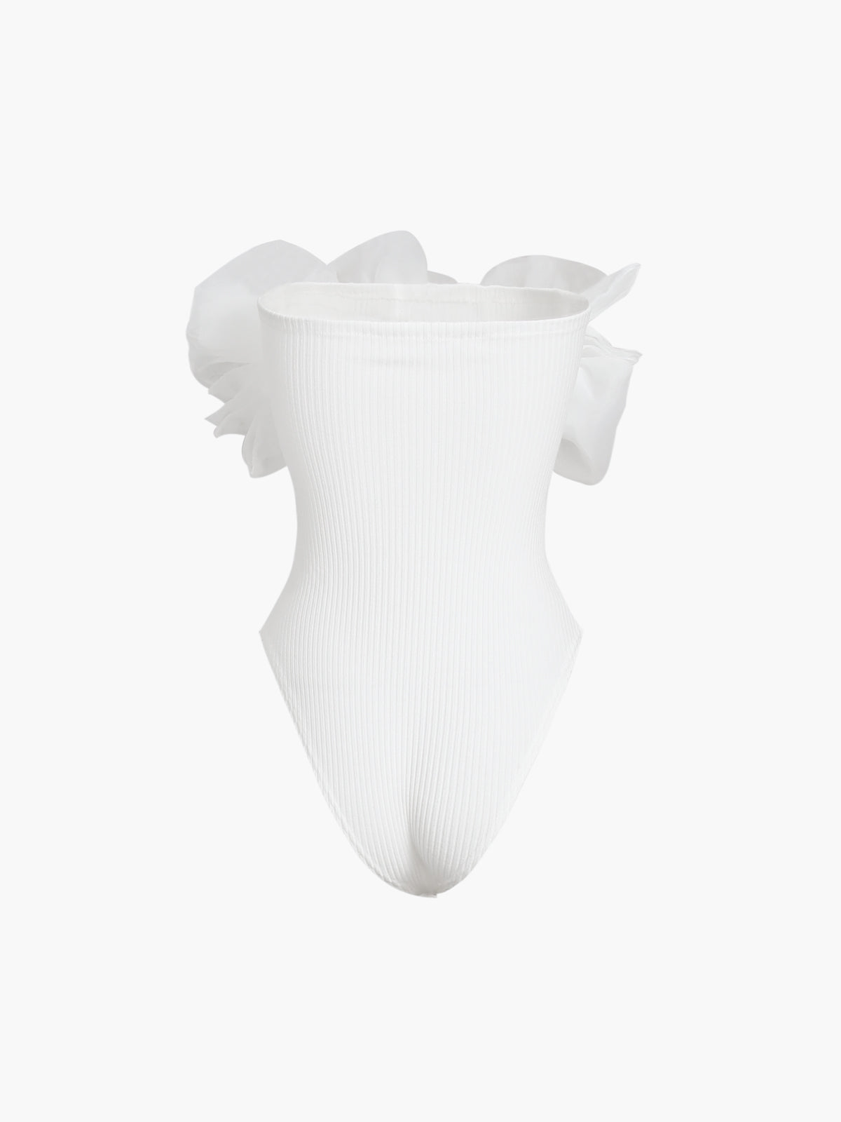 Fırfırlı Patchwork Örme Kolsuz Bodysuit Shine Aura