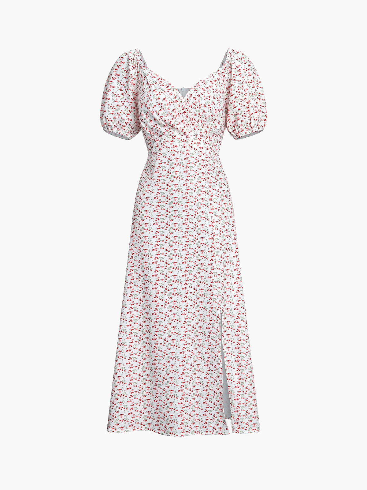 Floral Printed Cold Shoulder Split Maxi Dress Shine Aura