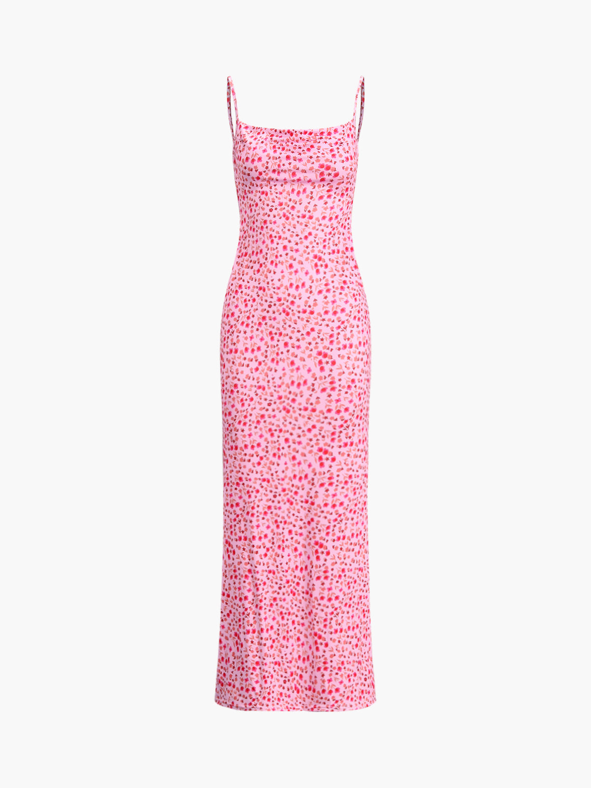 Summer Crush Çiçek Desenli Sırtı Açık Cami Uzun Elbise