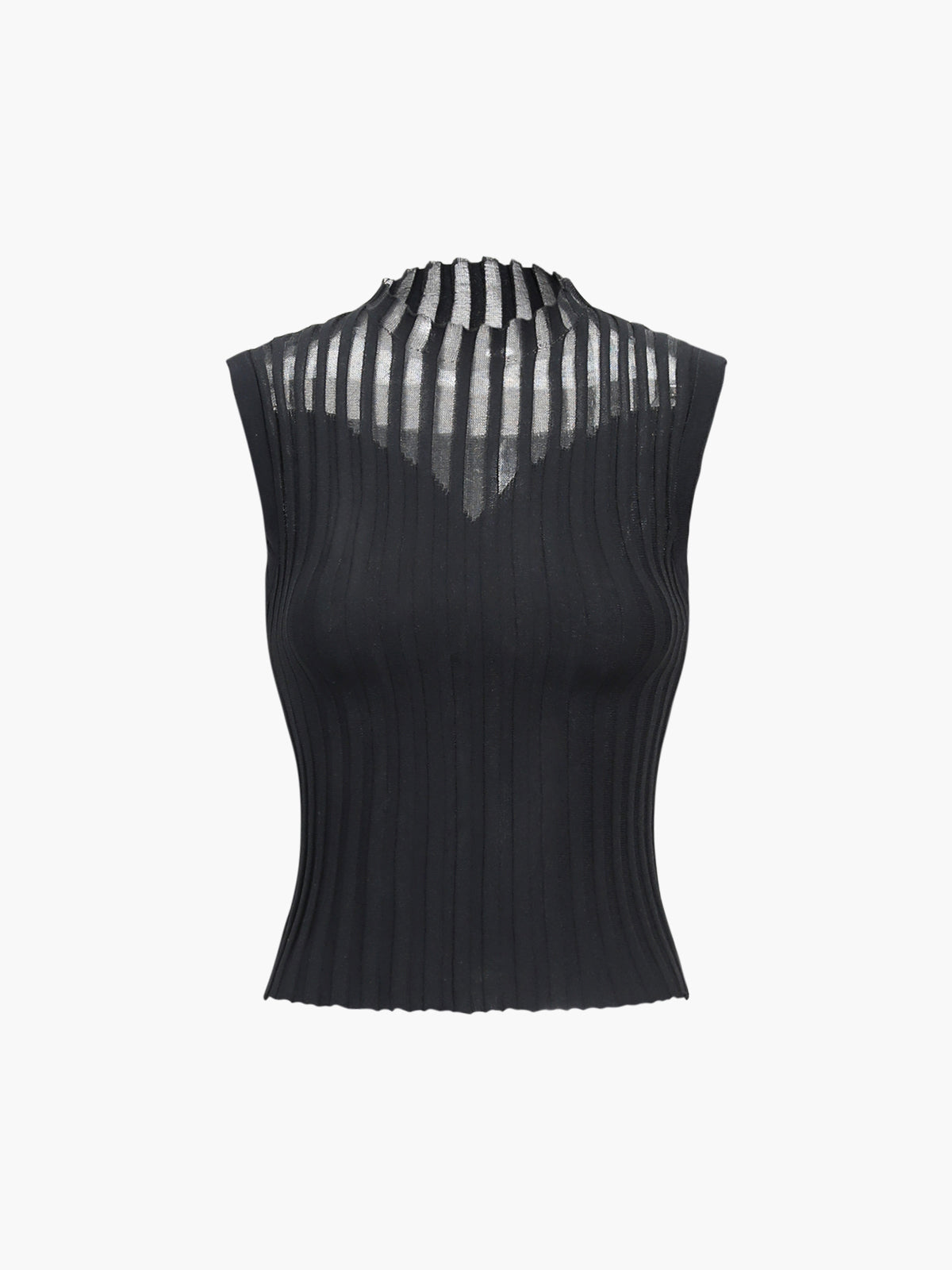 Solid Pleated Sweater Vest Shine Aura
