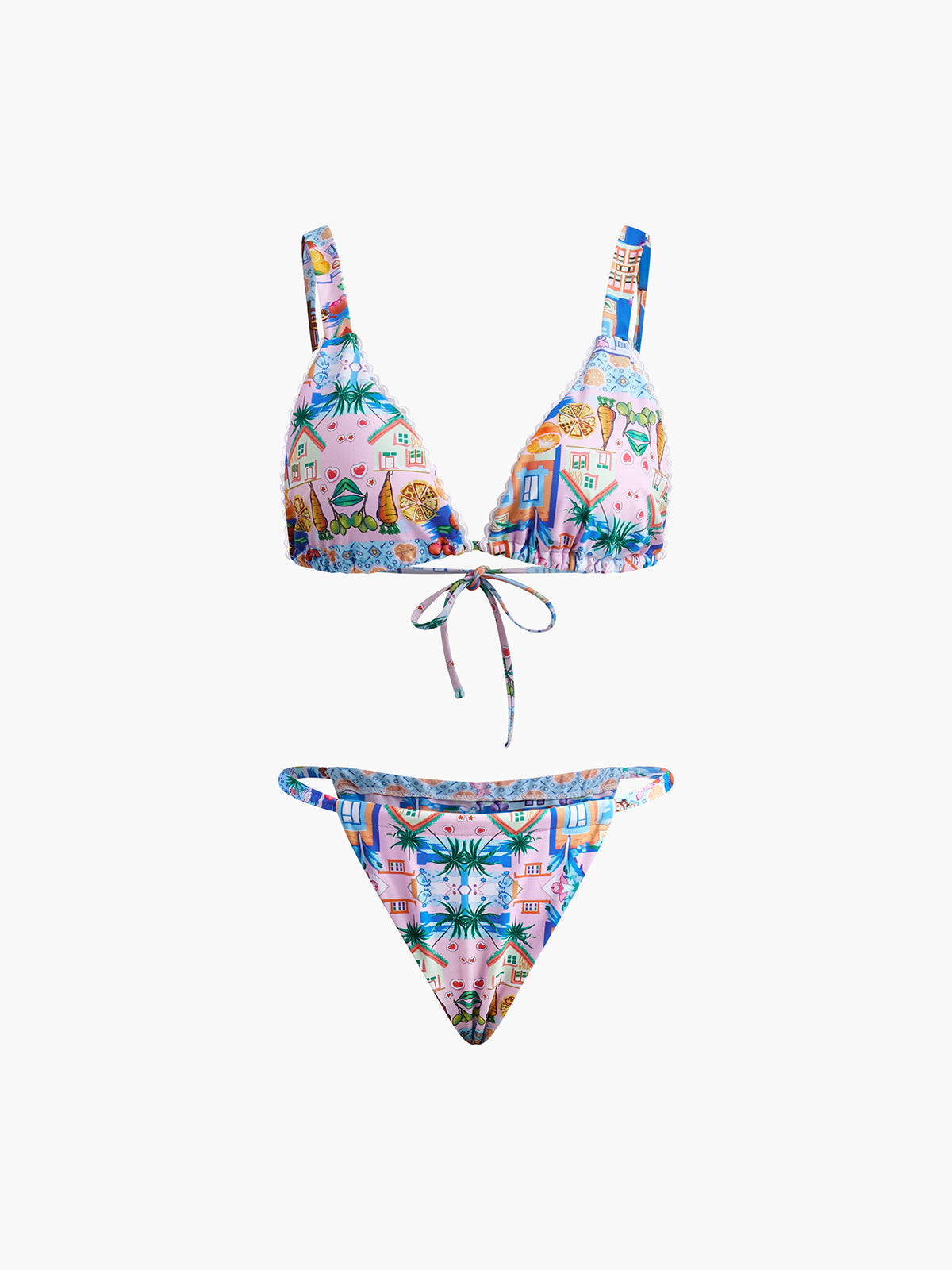 Baskılı İpli Ayarlanabilir Askılı Bikini Takımı Shine Aura