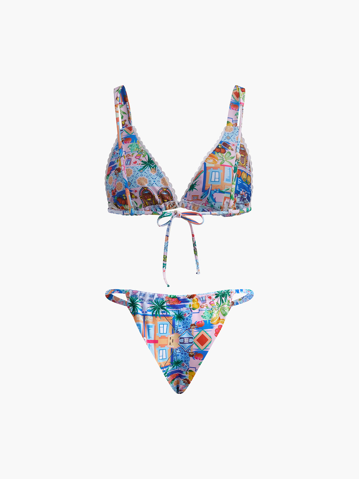 Baskılı İpli Ayarlanabilir Askılı Bikini Takımı Shine Aura