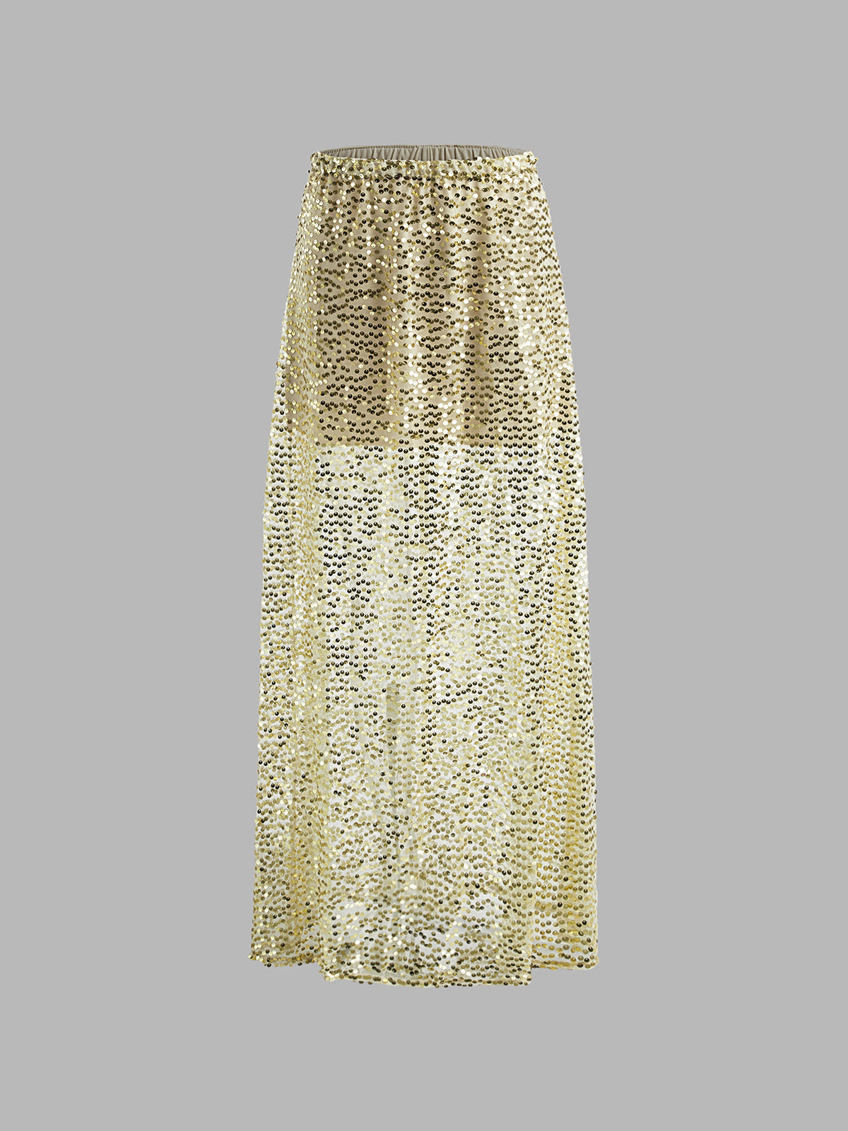 Golden Mosaic Sequin Skirt Shine Aura