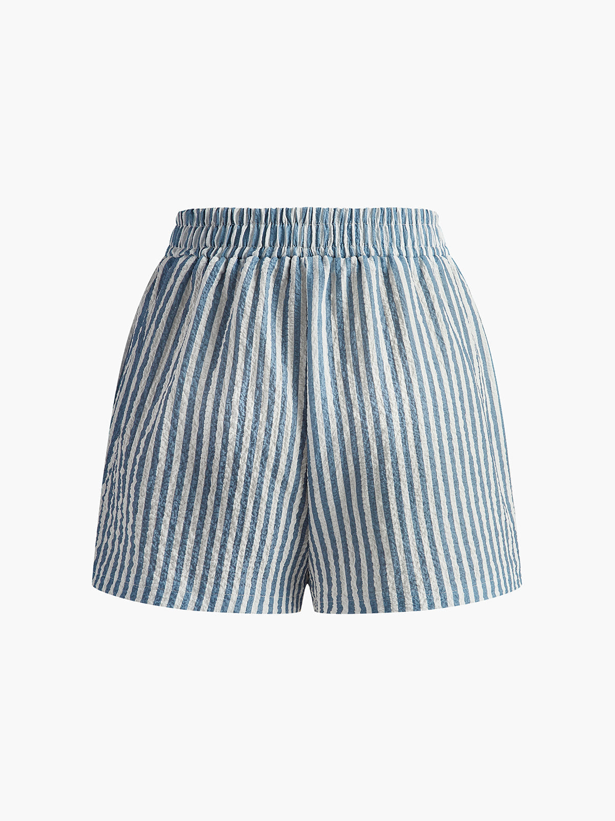 Vintage Pinstripe Düğmeli Şort