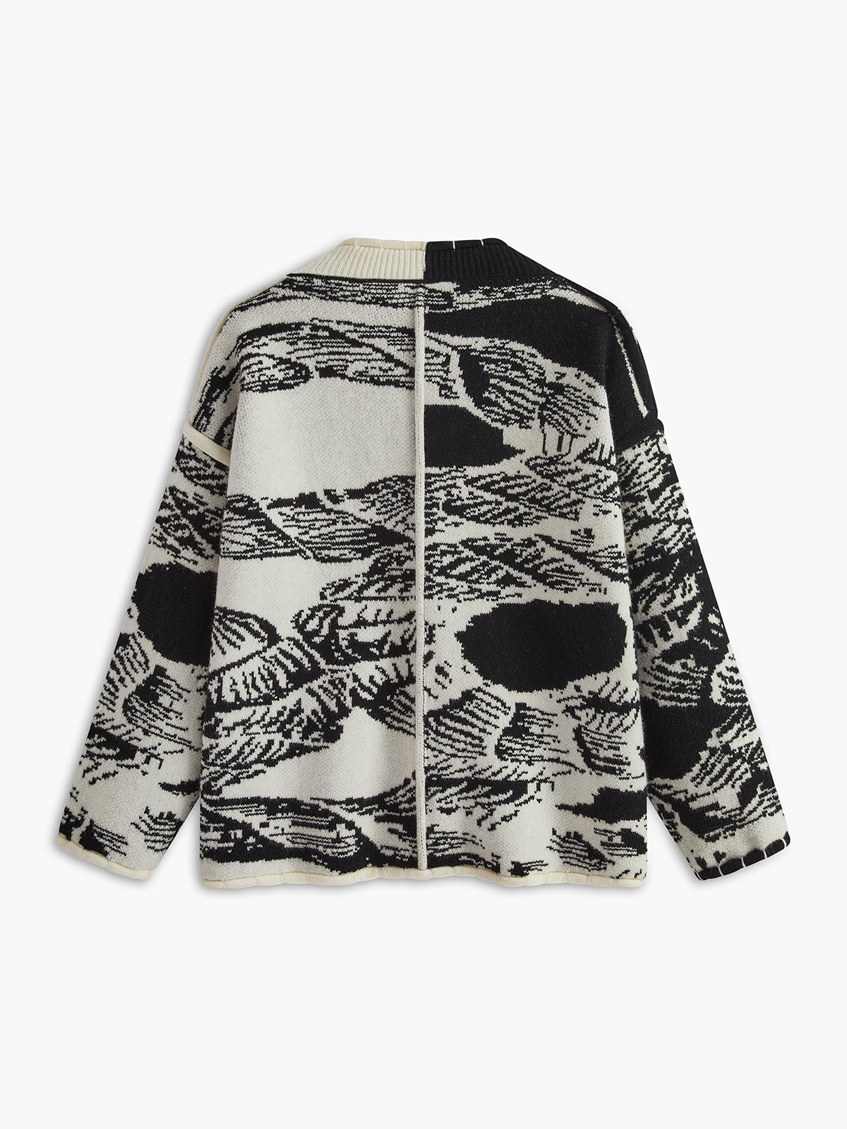Vintage Printed Oversize Knit Outwear Shine Aura