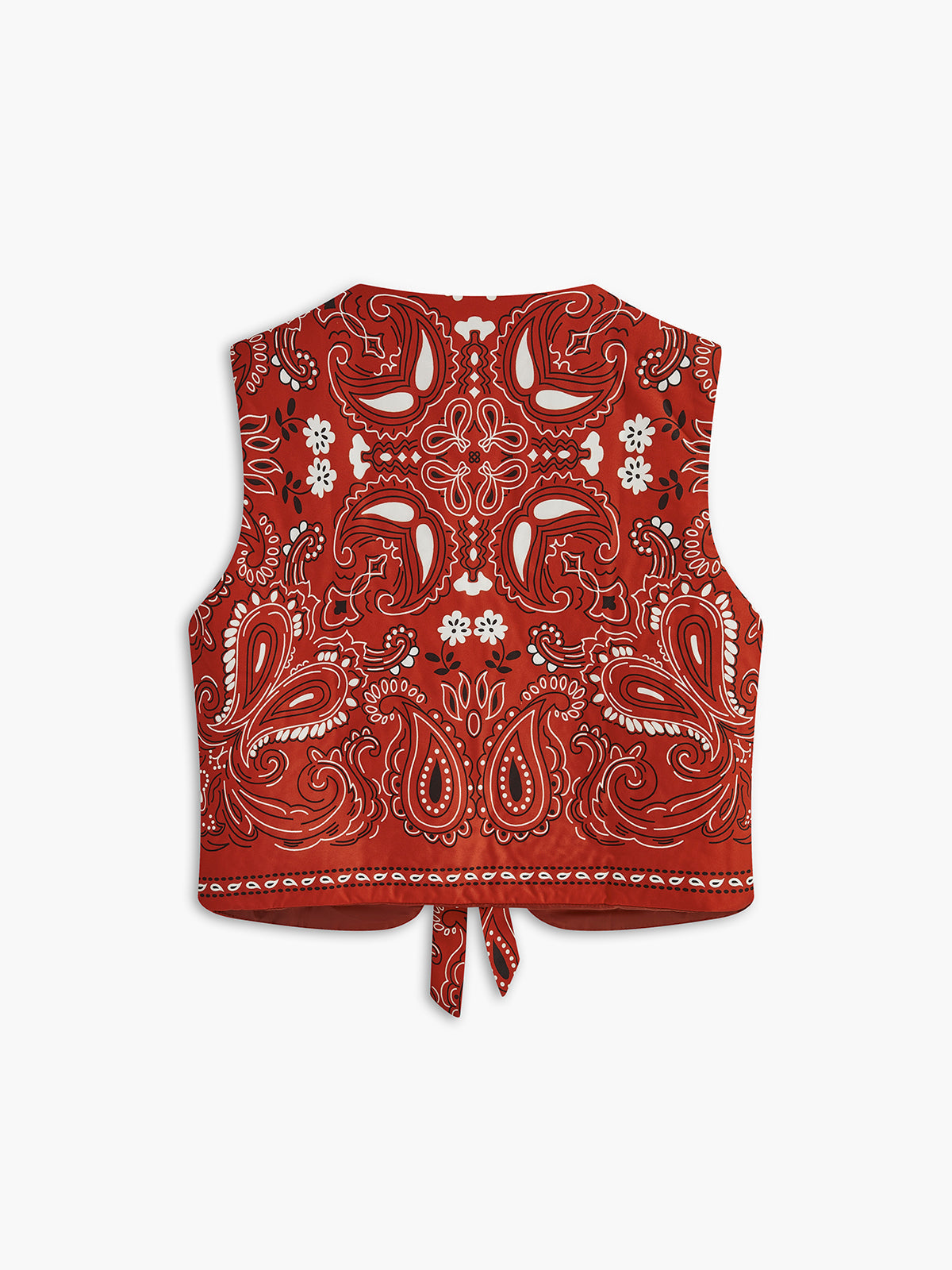 Paisley Baskılı Kravat Önlü Yelek