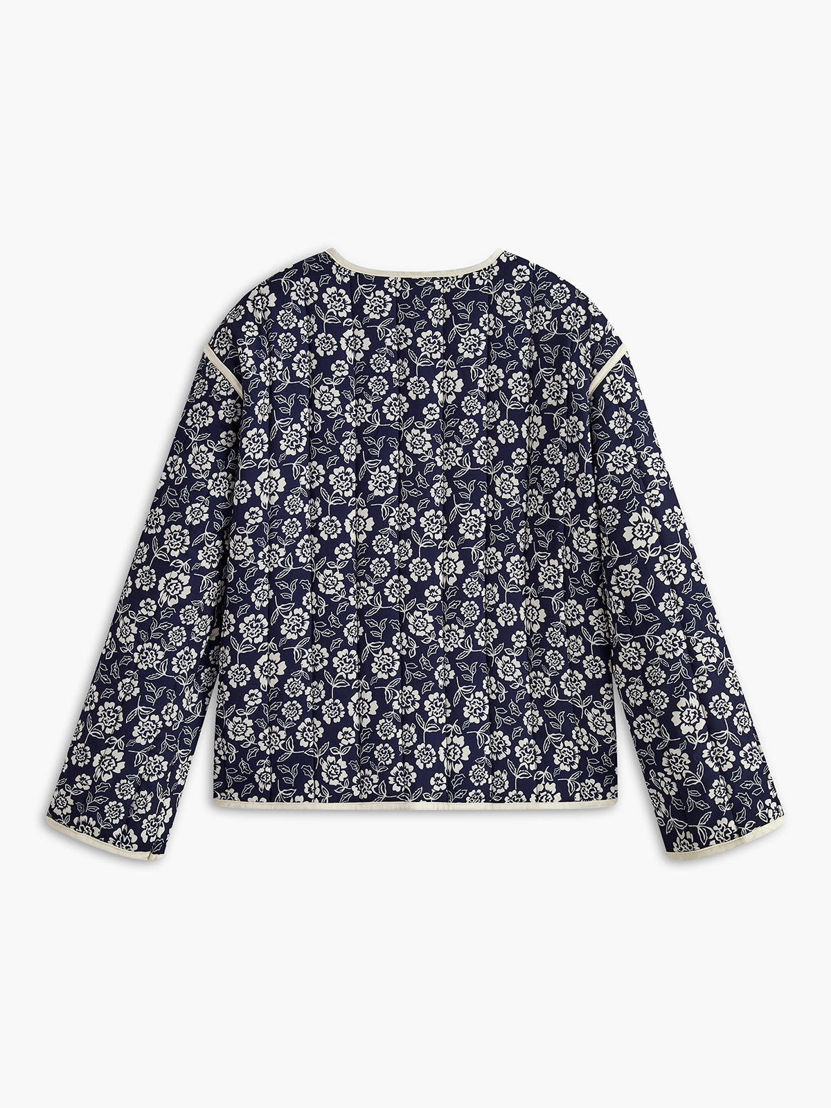 Floral Printed Pockets Winter Coat Shine Aura