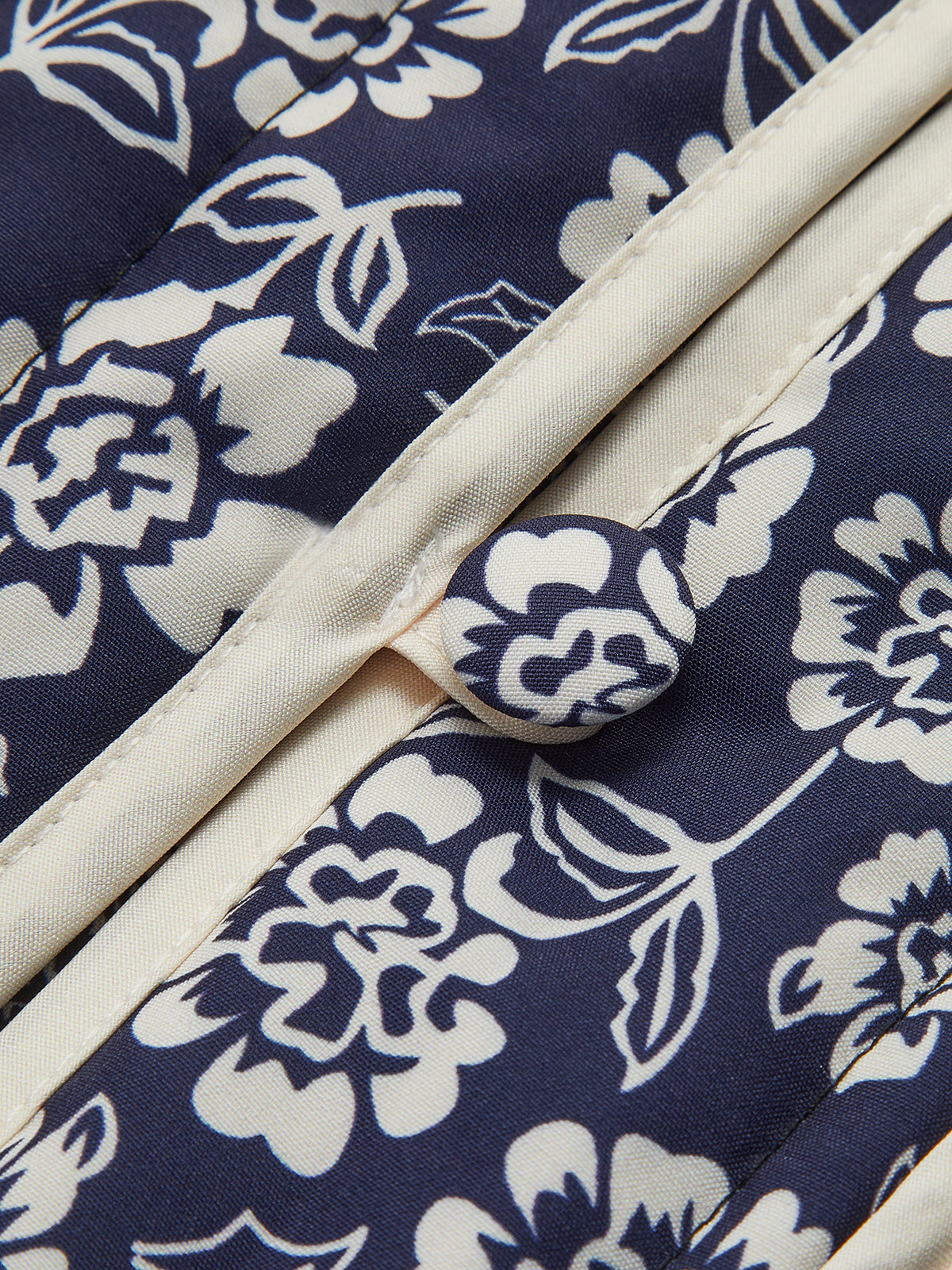Floral Printed Pockets Winter Coat Shine Aura