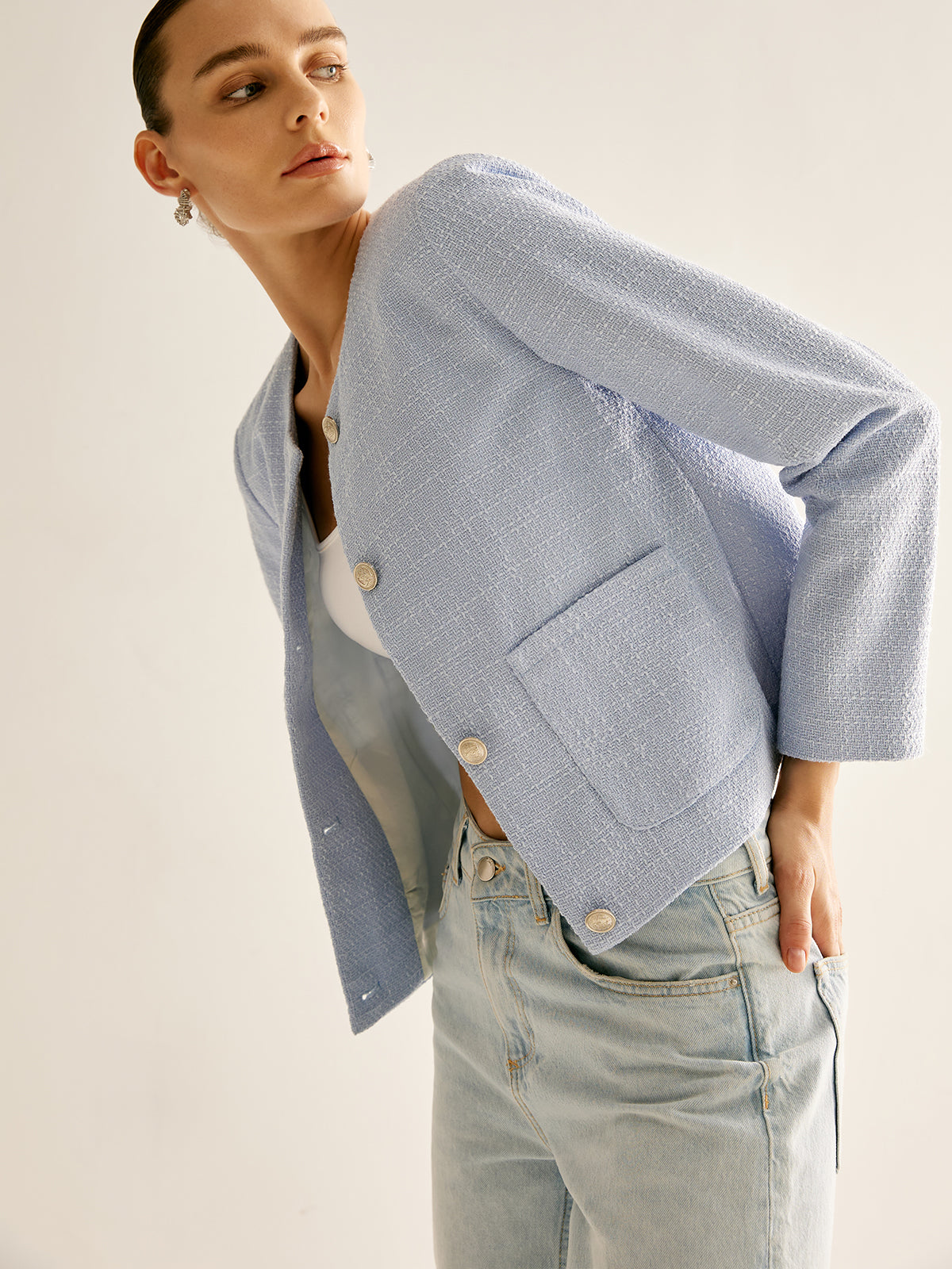 Şık Düğmeli Ceket Shine Aura