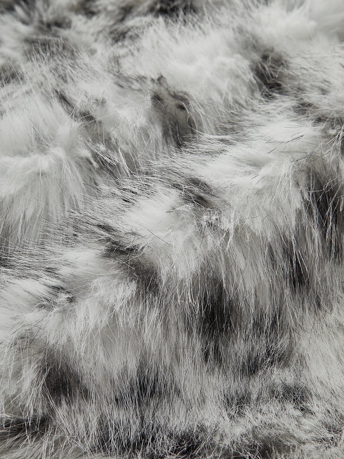 Contrasting Dot Patterned Faux Fur Jacket