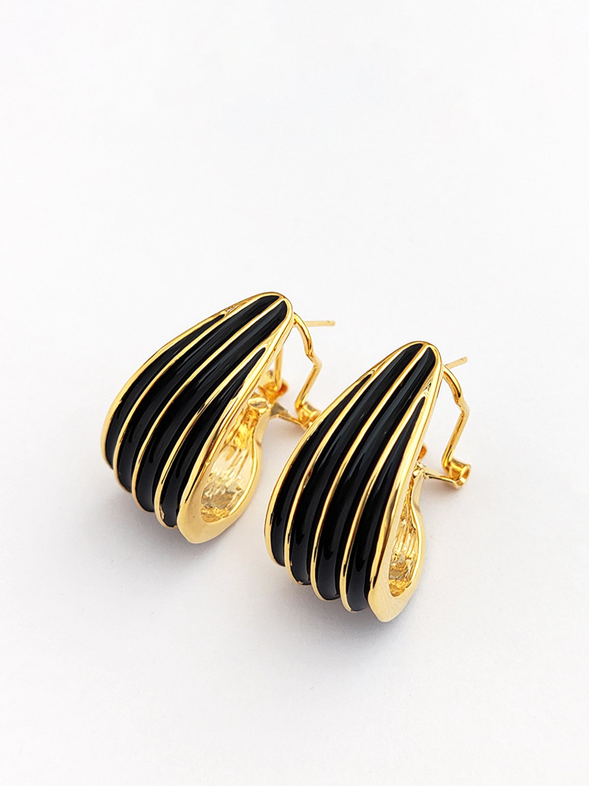 Contrasting Striped Hoop Earrings