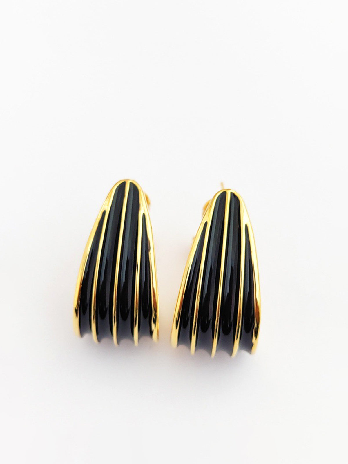 Contrasting Striped Hoop Earrings