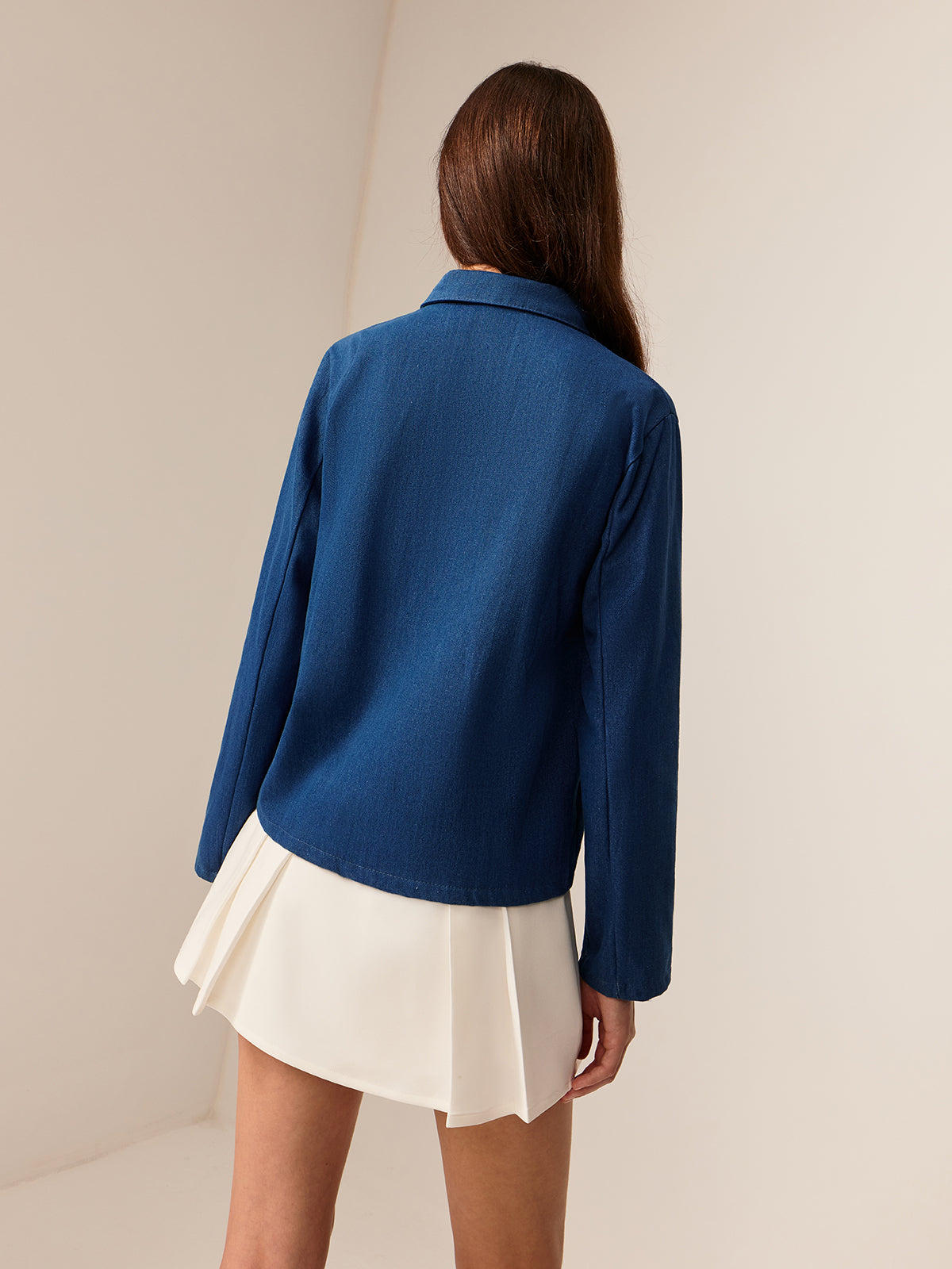 Bağcıklı Yumuşak Denim Bluz