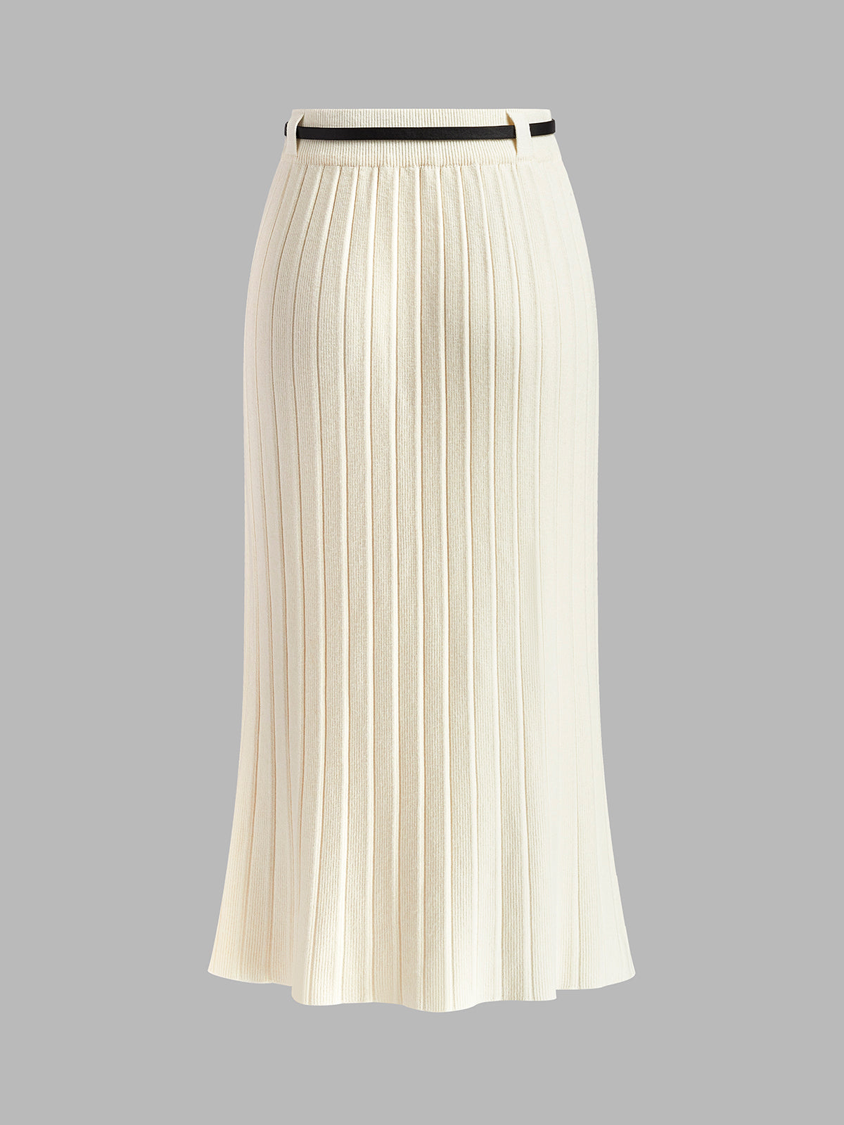 Pleated Sweater Skirt With Belt Shine Aura