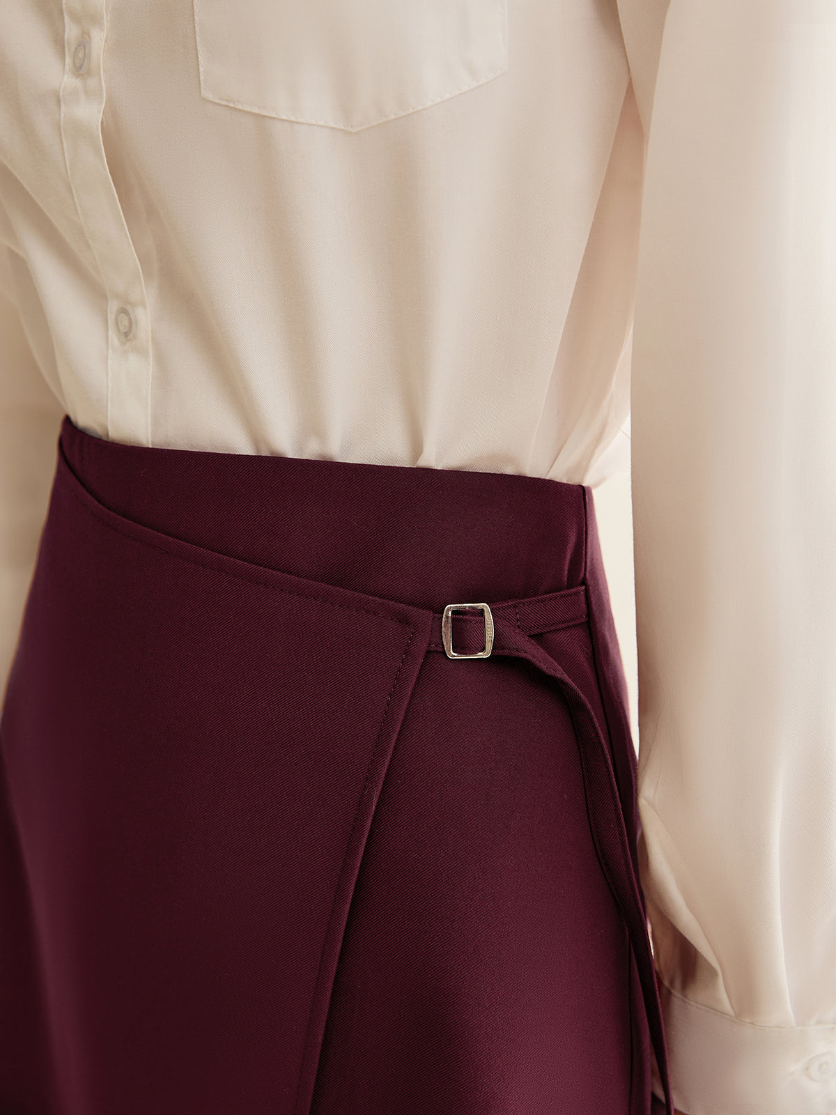 Burgundy Wrap Mini Skirt Shine Aura