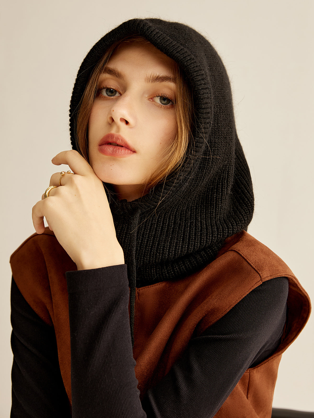 Drawstring Warm Balaclava Hat Shine Aura