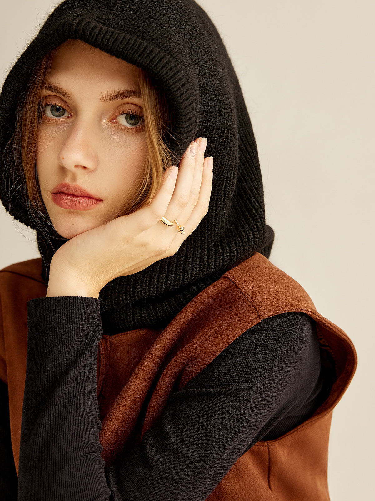 Drawstring Warm Balaclava Hat Shine Aura