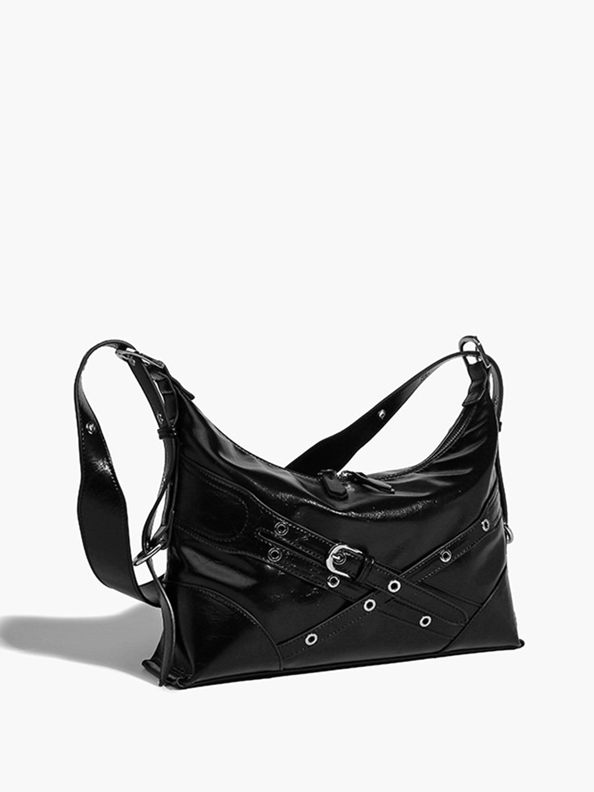 Adjustable Strap Zipper Tote Bag Shine Aura