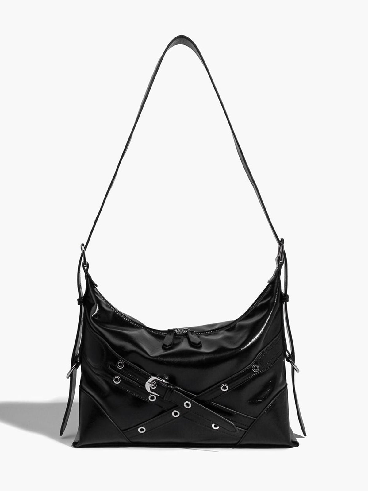 Adjustable Strap Zipper Tote Bag Shine Aura