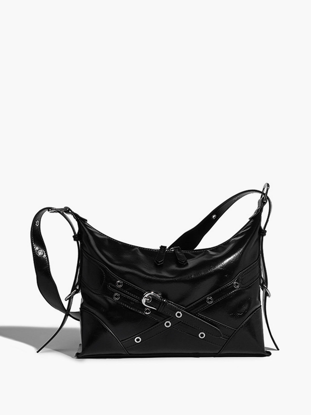 Adjustable Strap Zipper Tote Bag Shine Aura