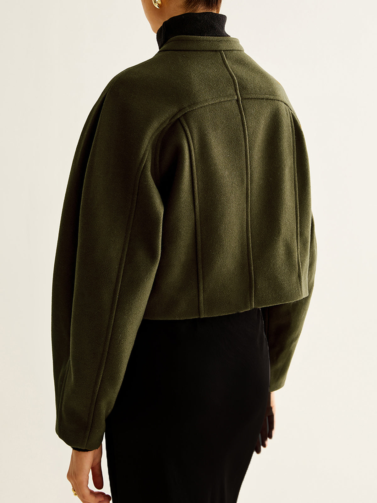 Asimetrik Düğmeli Kısa Tweed Palto Shine Aura