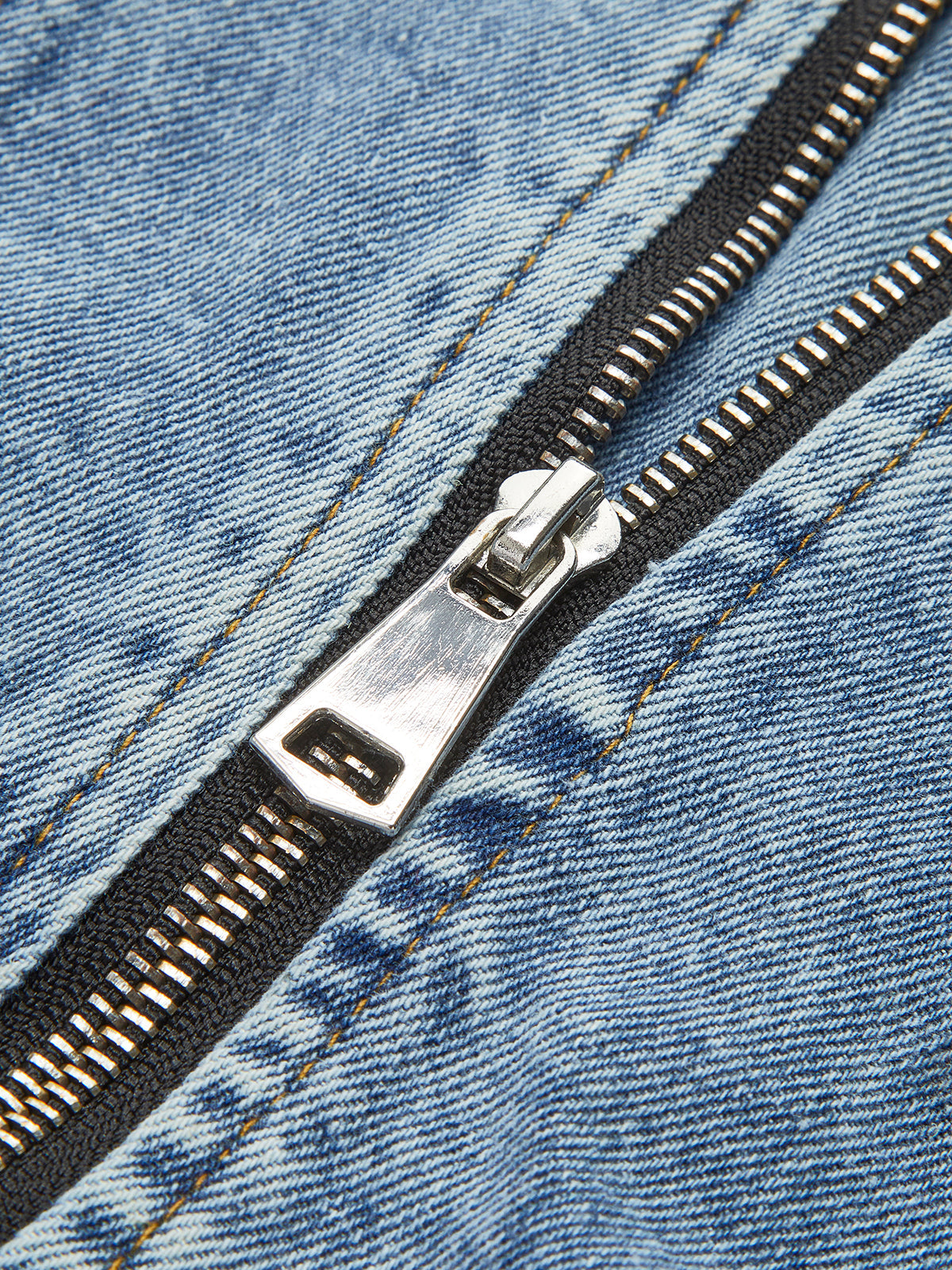 Puf Kollu Denim Panel İnce Ceket Shine Aura