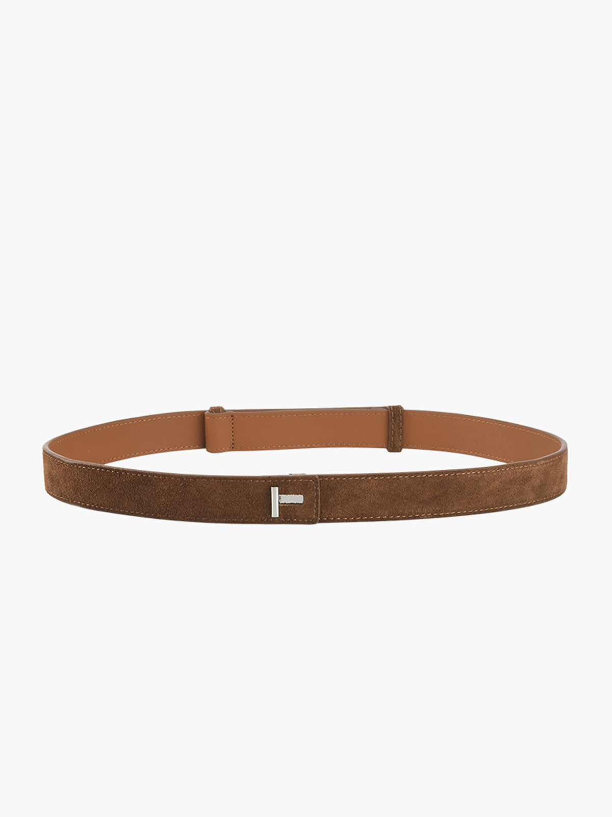 Minimalist Plain Slim Leather Belt Shine Aura