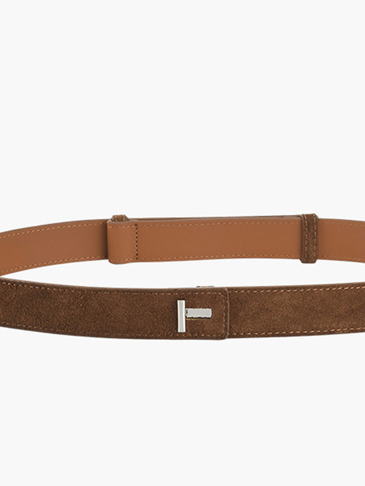 Minimalist Plain Slim Leather Belt Shine Aura