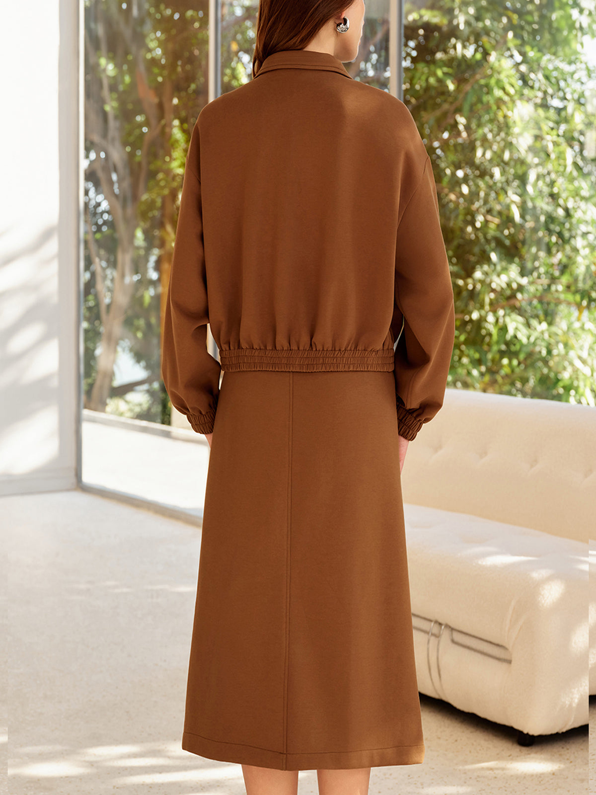 Cebinde Fermuar Olan Sweatshirt Kumaş Ceket Shine Aura