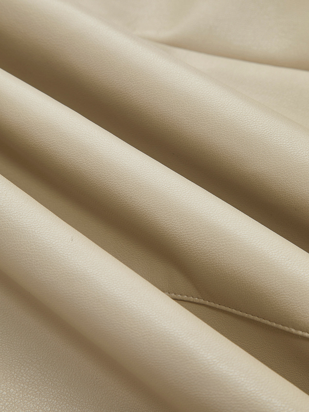 Suni Deri Piping Büzgülü Midi Etek Shine Aura