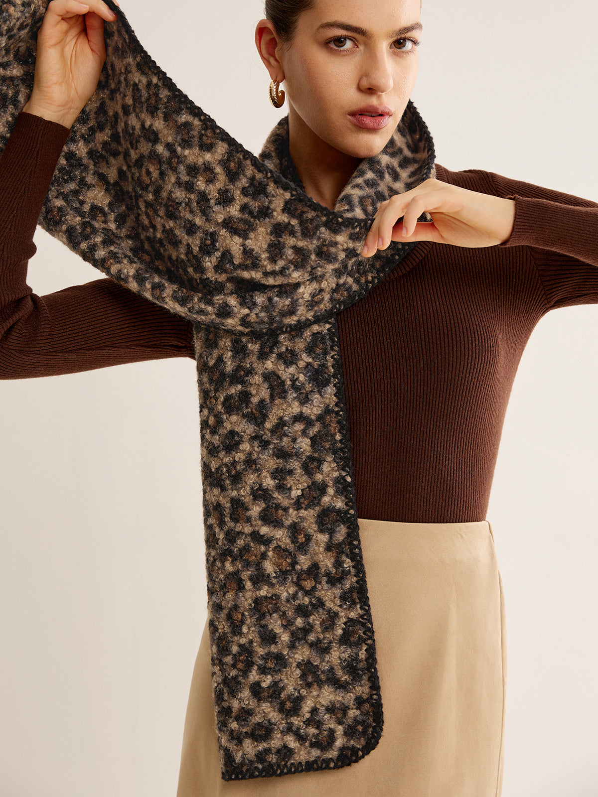 Leopar Desenli Minky Şal Shine Aura