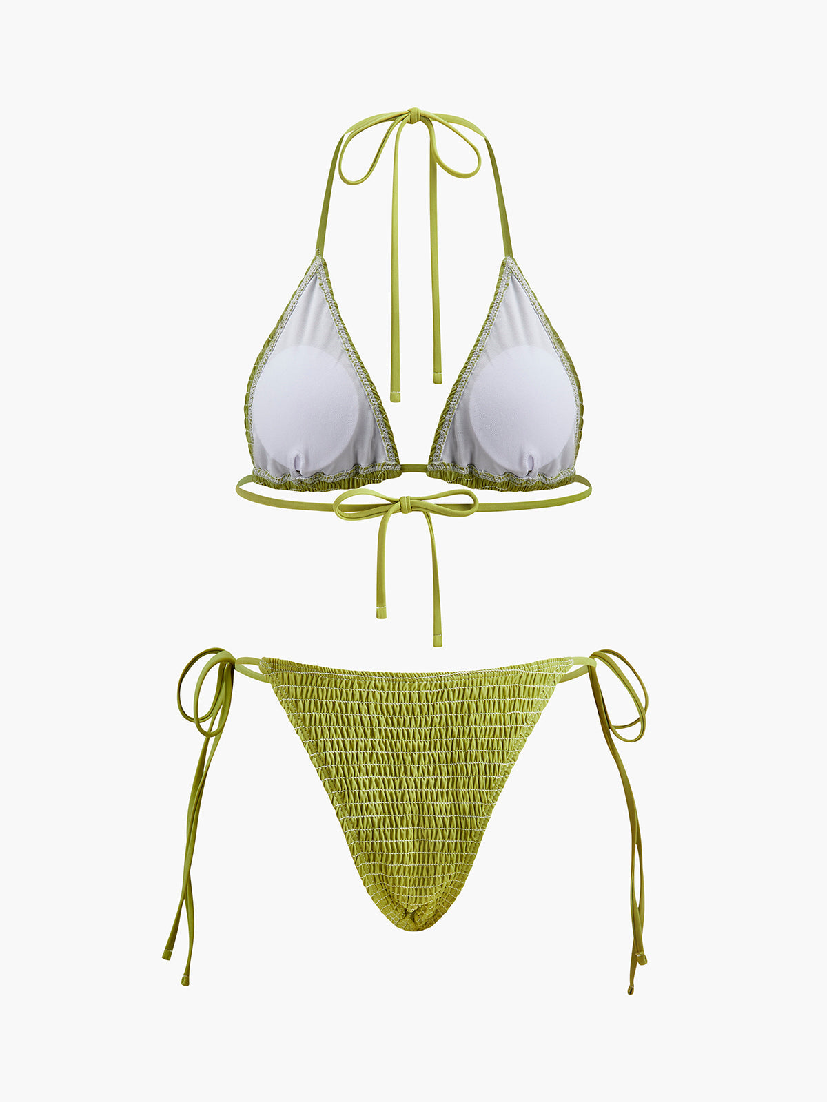 Şık Gipe Üçgen Bikini Şık Bağlama Askılarıyla Shine Aura