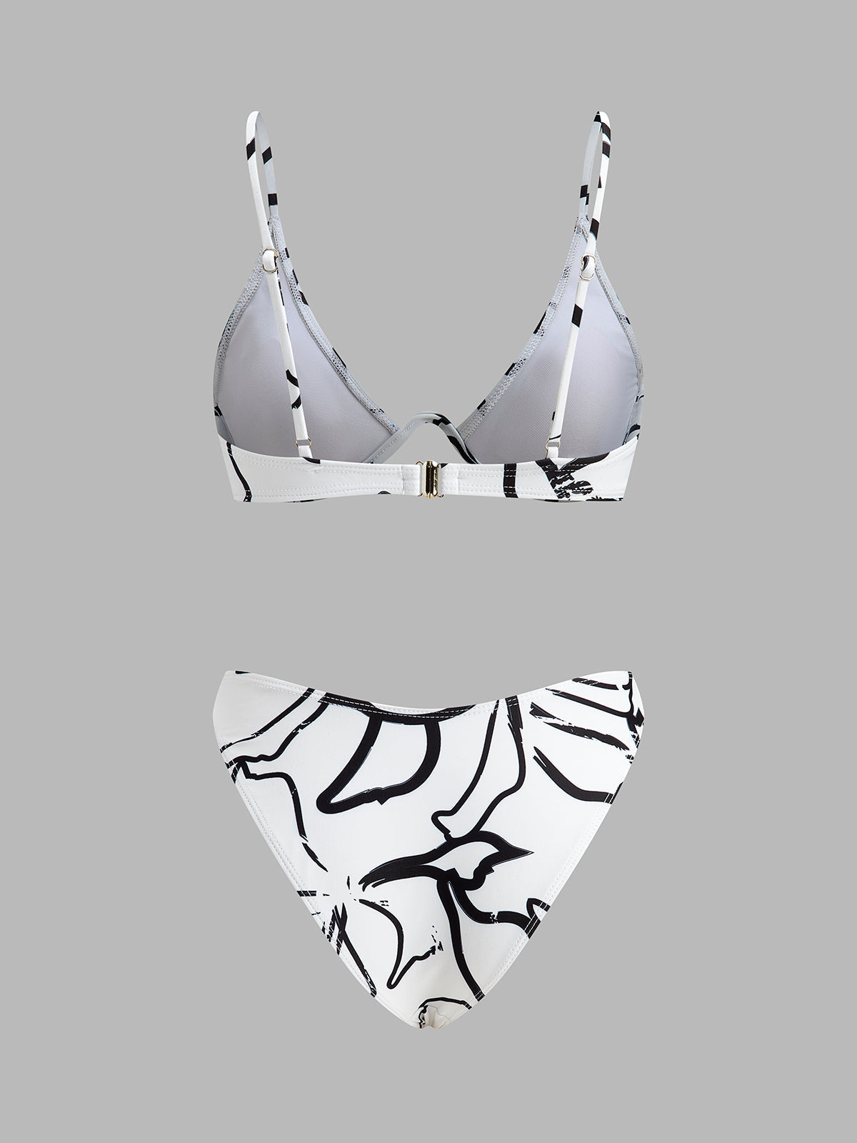 Şık Soyut Üçgen Bikini Takımı ile Trendy Plaj Görünümü Shine Aura
