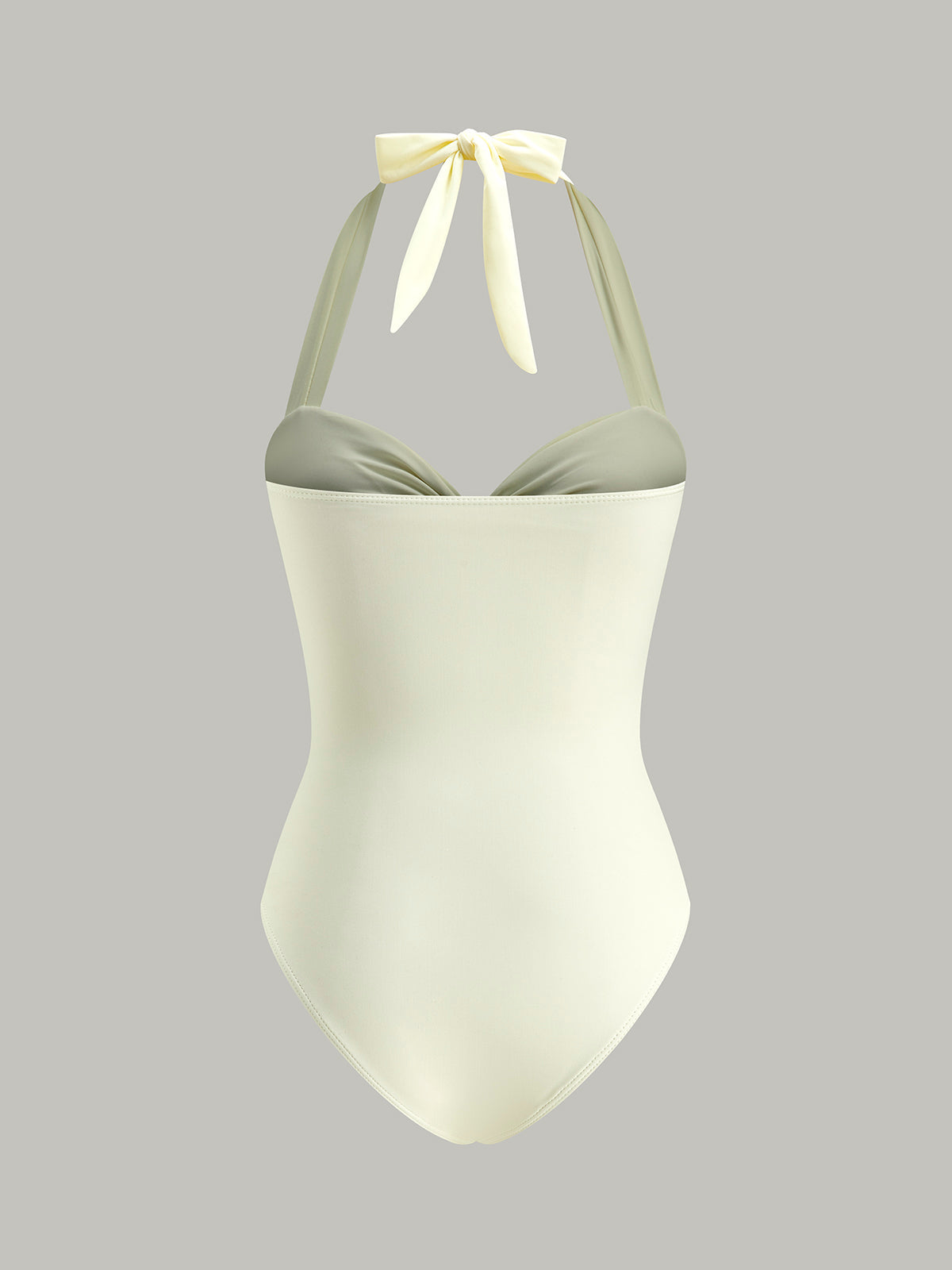 Chic Bow Tie Halter One Piece Swimsuit for Relaxed Poolside Style