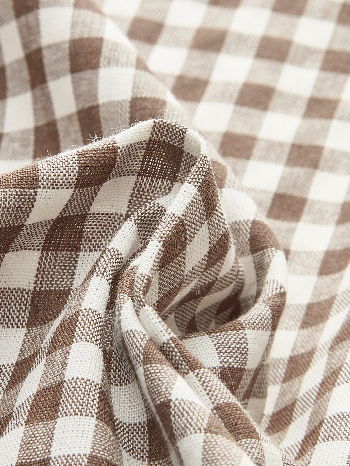 Şık Gingham Düğmeli Peplum Bluz