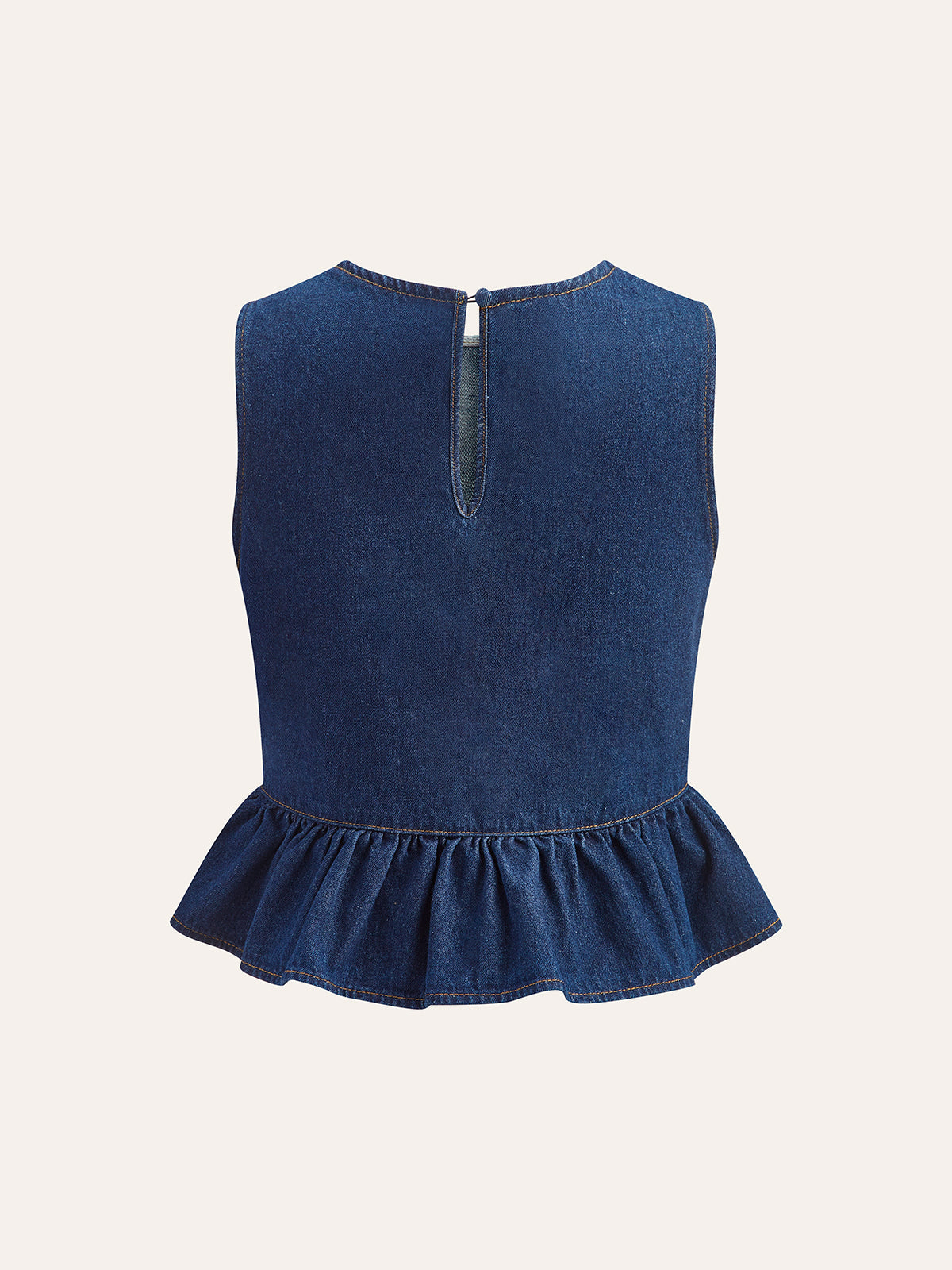 Şık Pamuklu Denim Peplum Üst ile Zahmetsiz Tarz