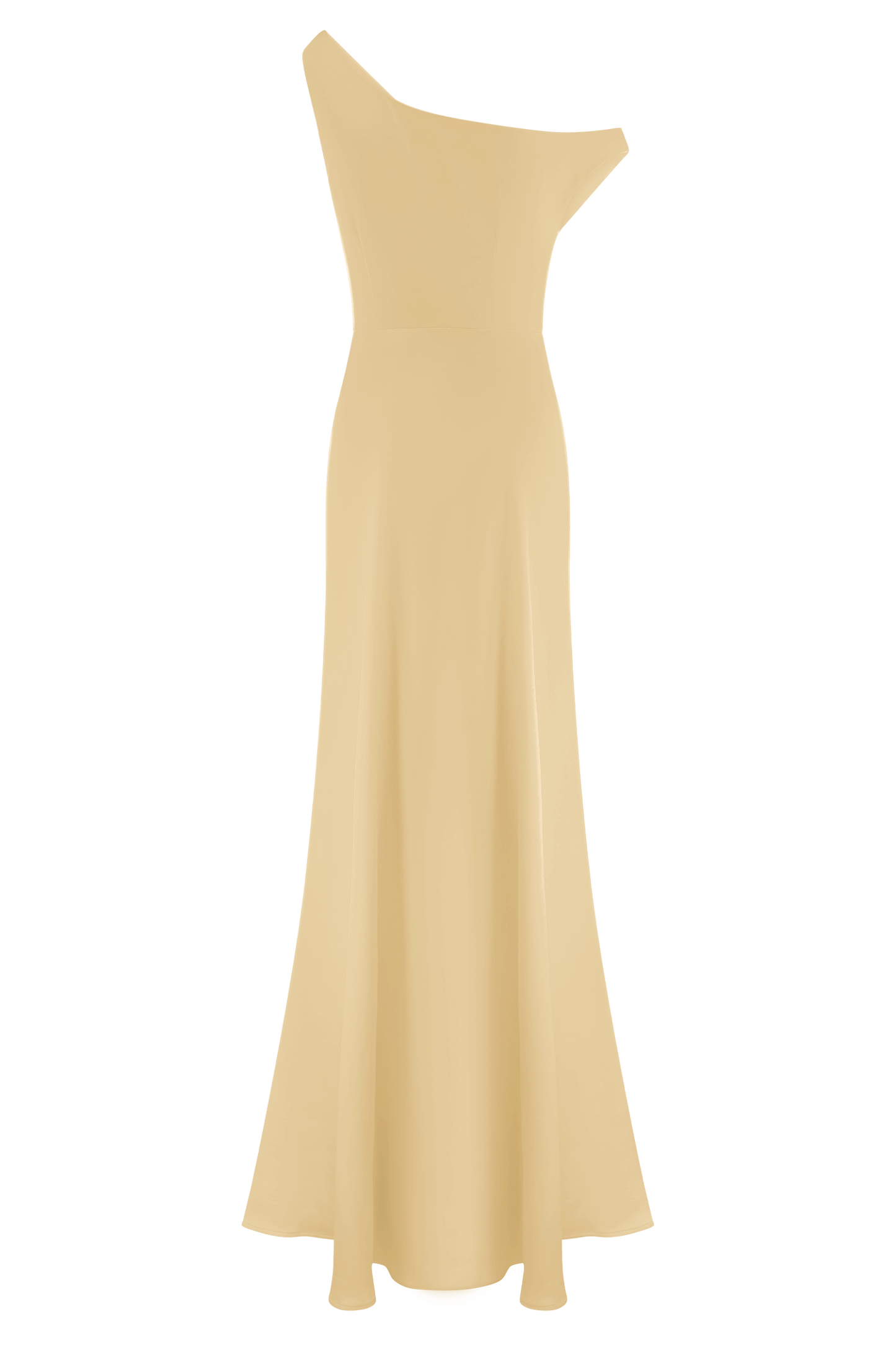 ROF Jacinta Tek Omuz Uzun Elbise - Pastel Limon