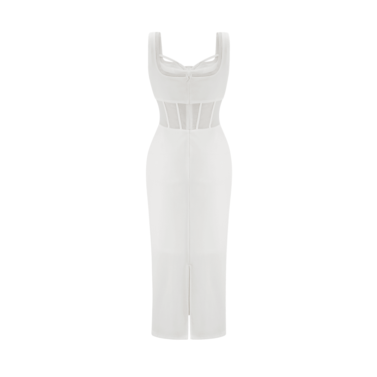 Elegant Beyaz Midi Elbise