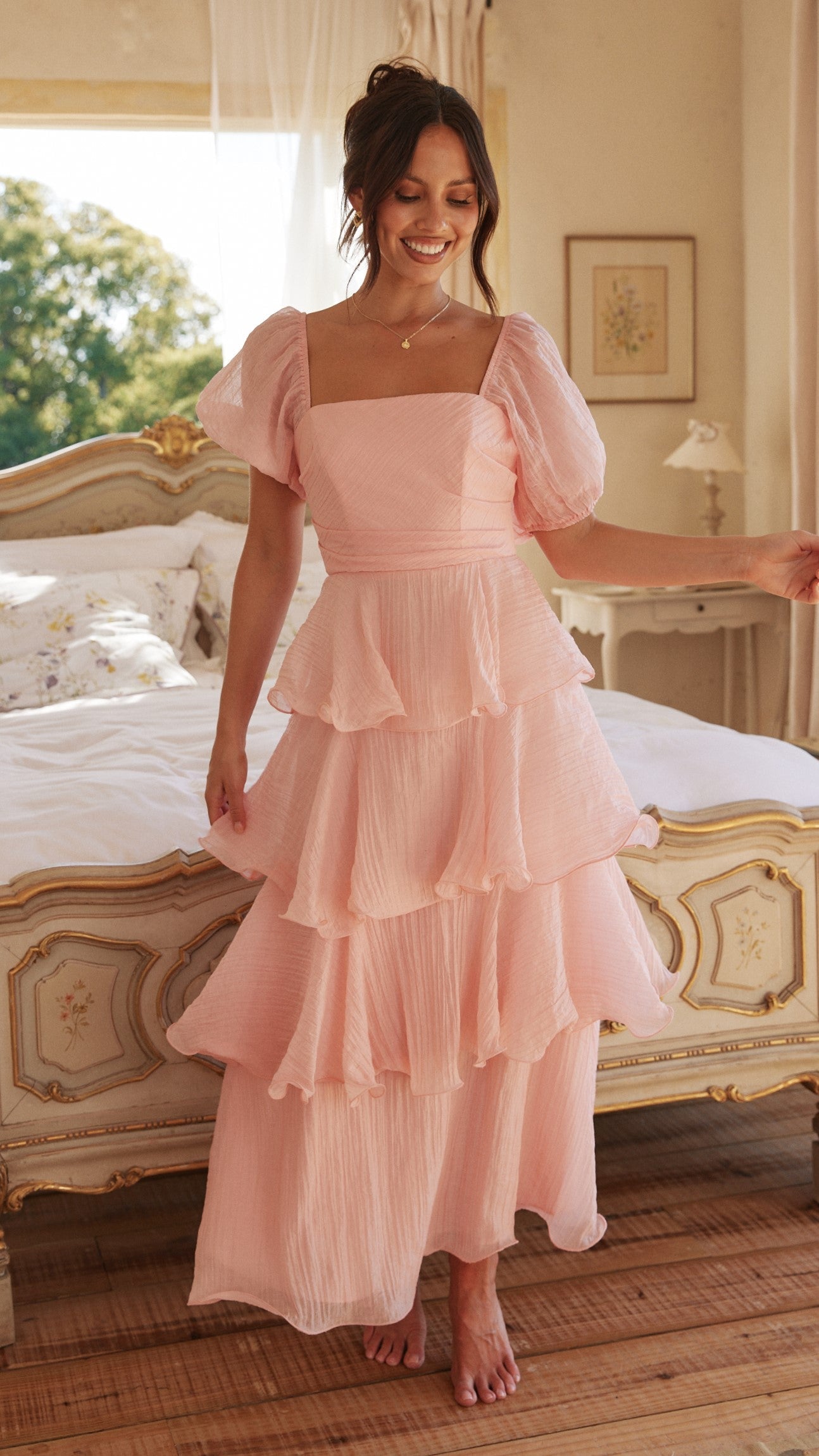 Lanelle Maxi Elbise - Pembe