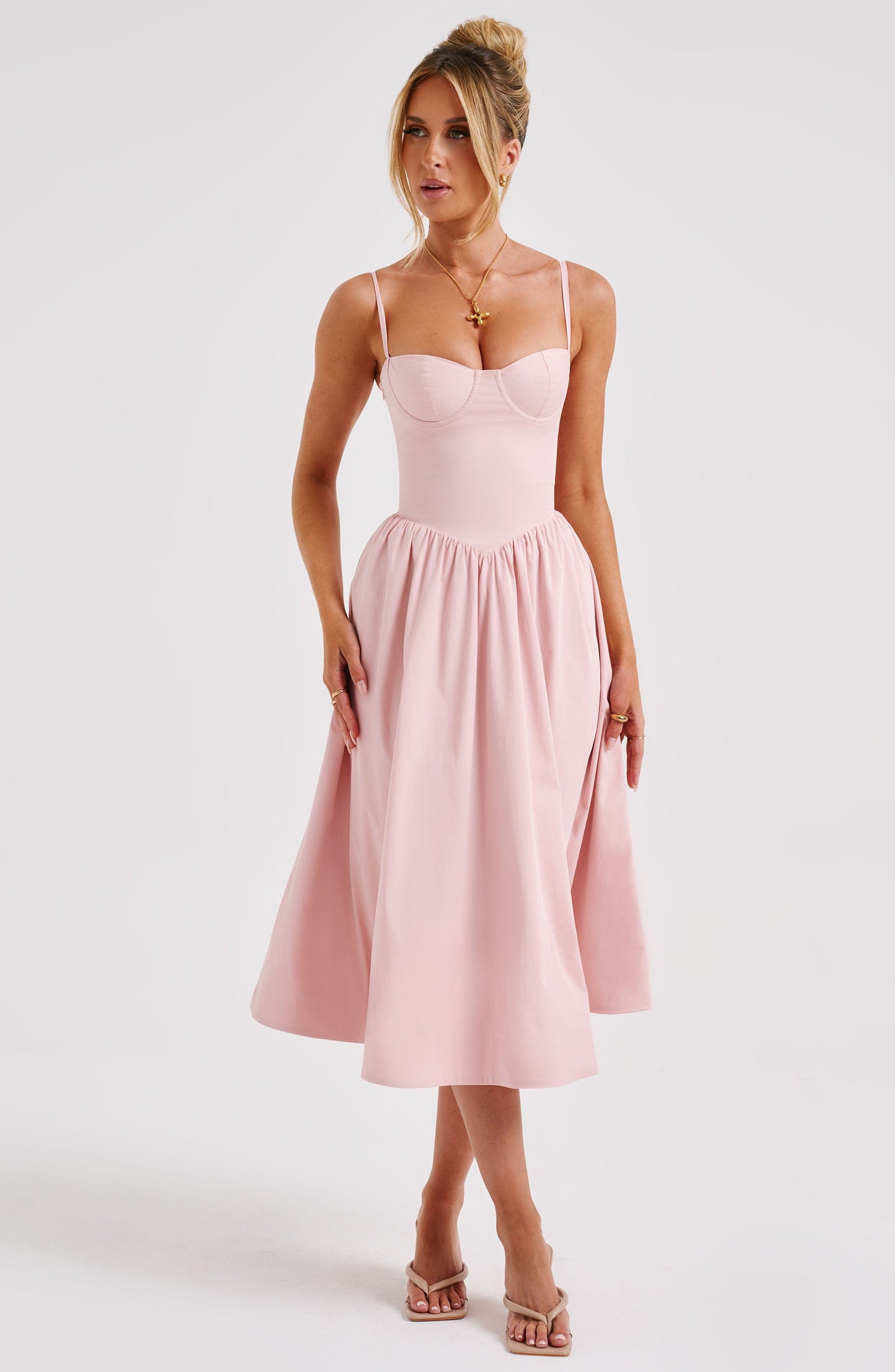 Daisey Midi Elbise - Allık