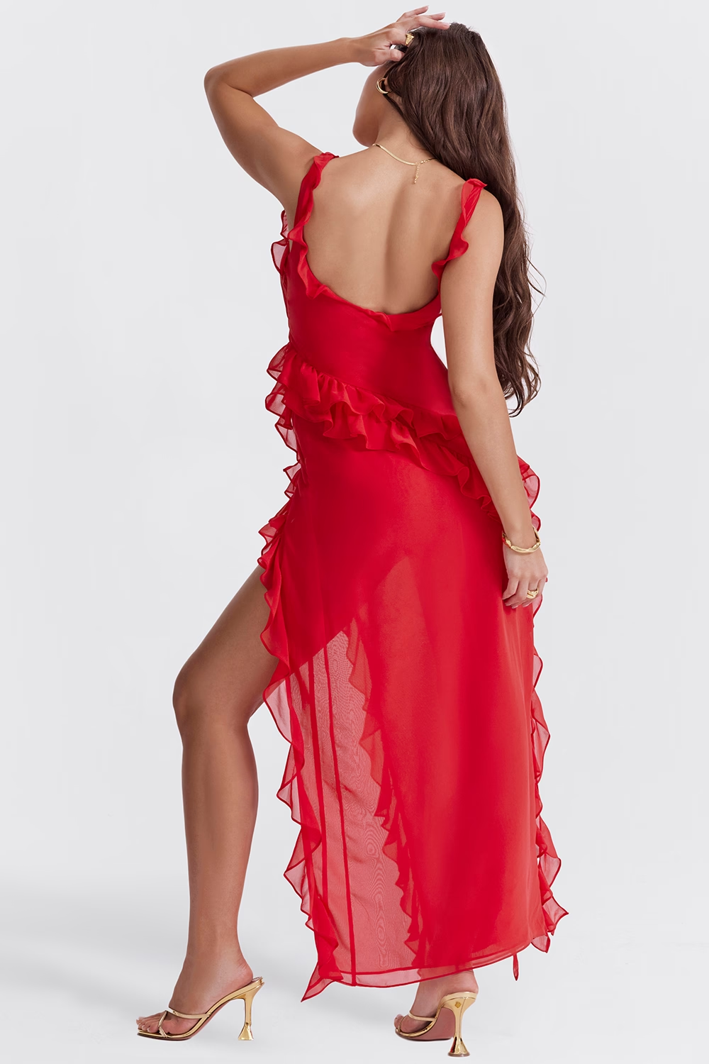 Ruffle Maxi Elbise