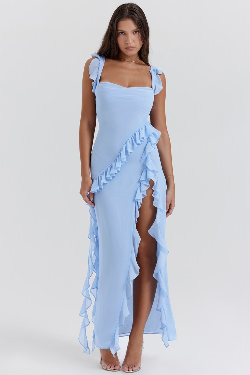 Ruffle Maxi Elbise
