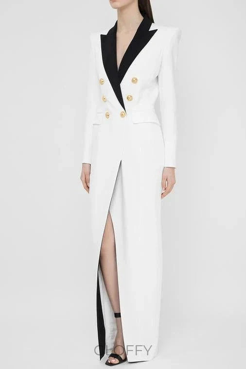 Simona Tuxedo Uzun Blazer Elbise