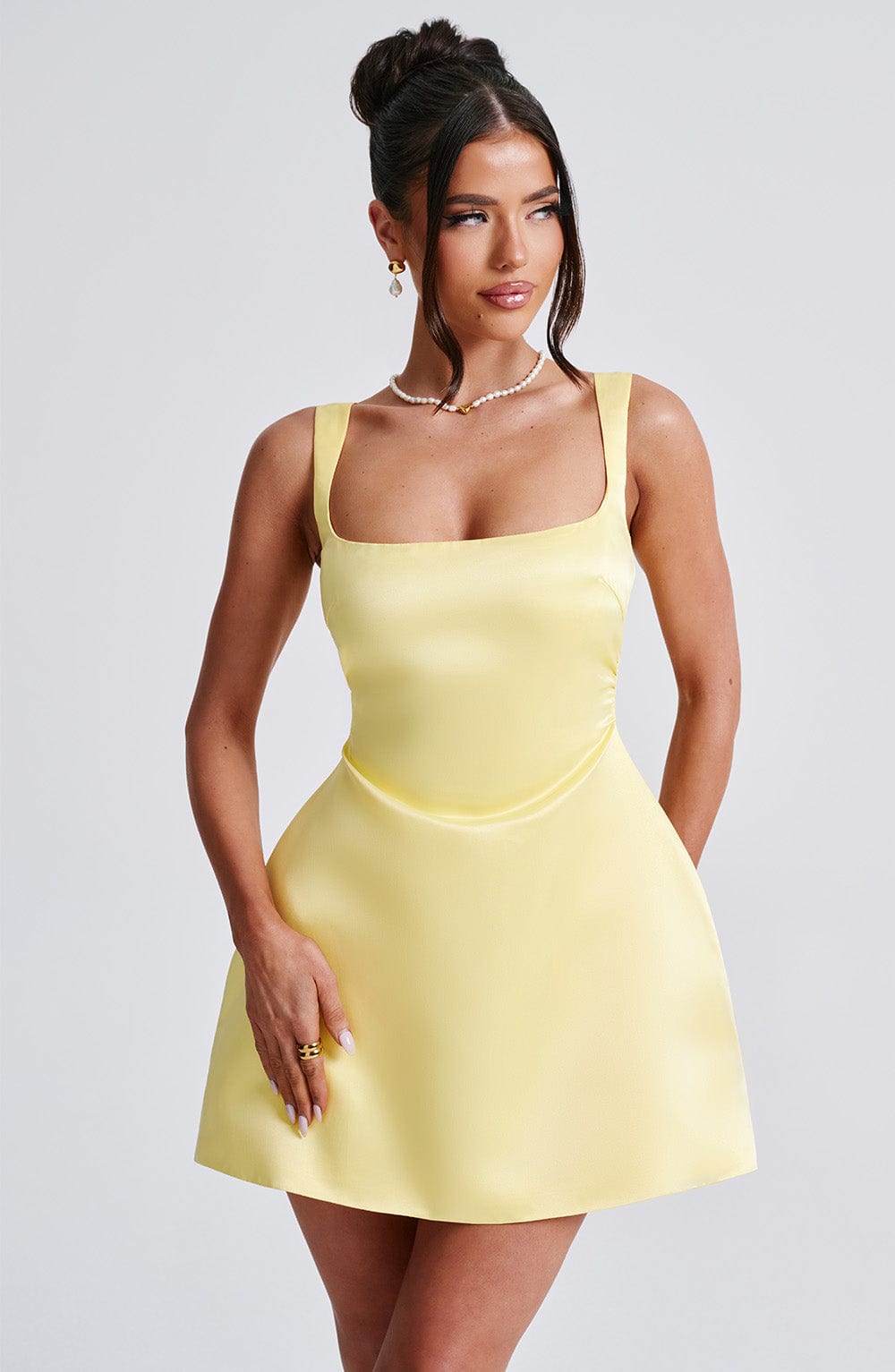 Sofie Mini Elbise - Limon Shine Aura