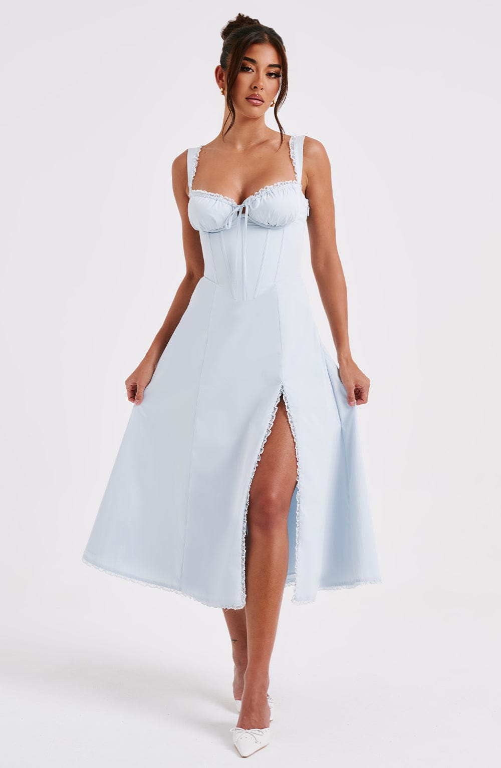 Ulrika Midi Elbise - Mavi Shine Aura