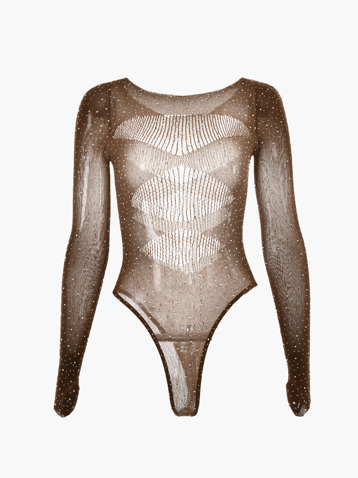 Parlak Taşlı Transparan Bodysuit Shine Aura