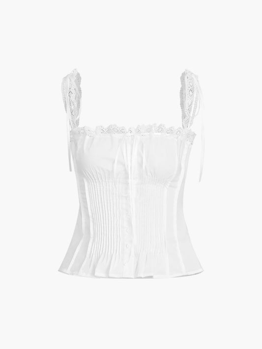 Frenchy Bağlamalı Dantelli Cami Üst