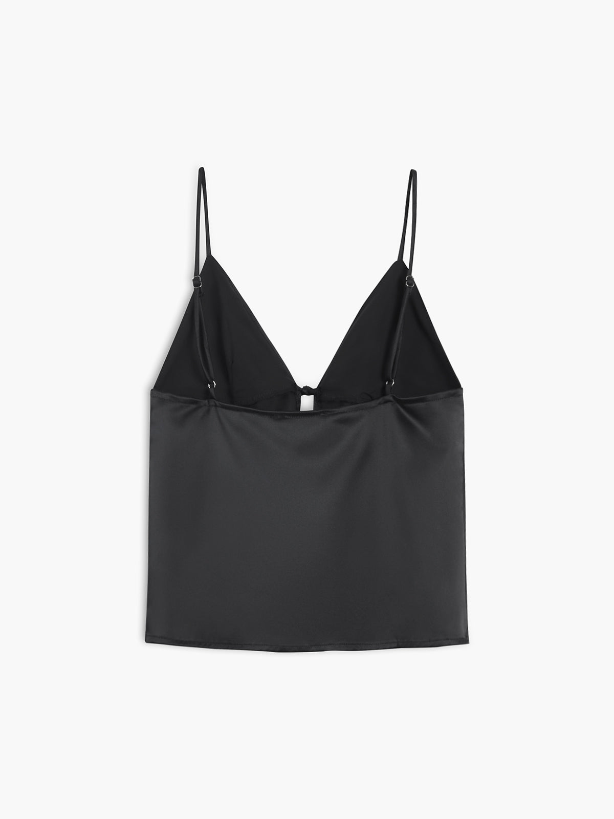 Chic Bow Satin Adjustable Straps Cami Top Shine Aura