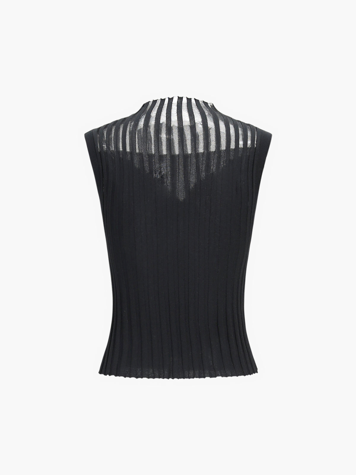 Solid Pleated Sweater Vest Shine Aura