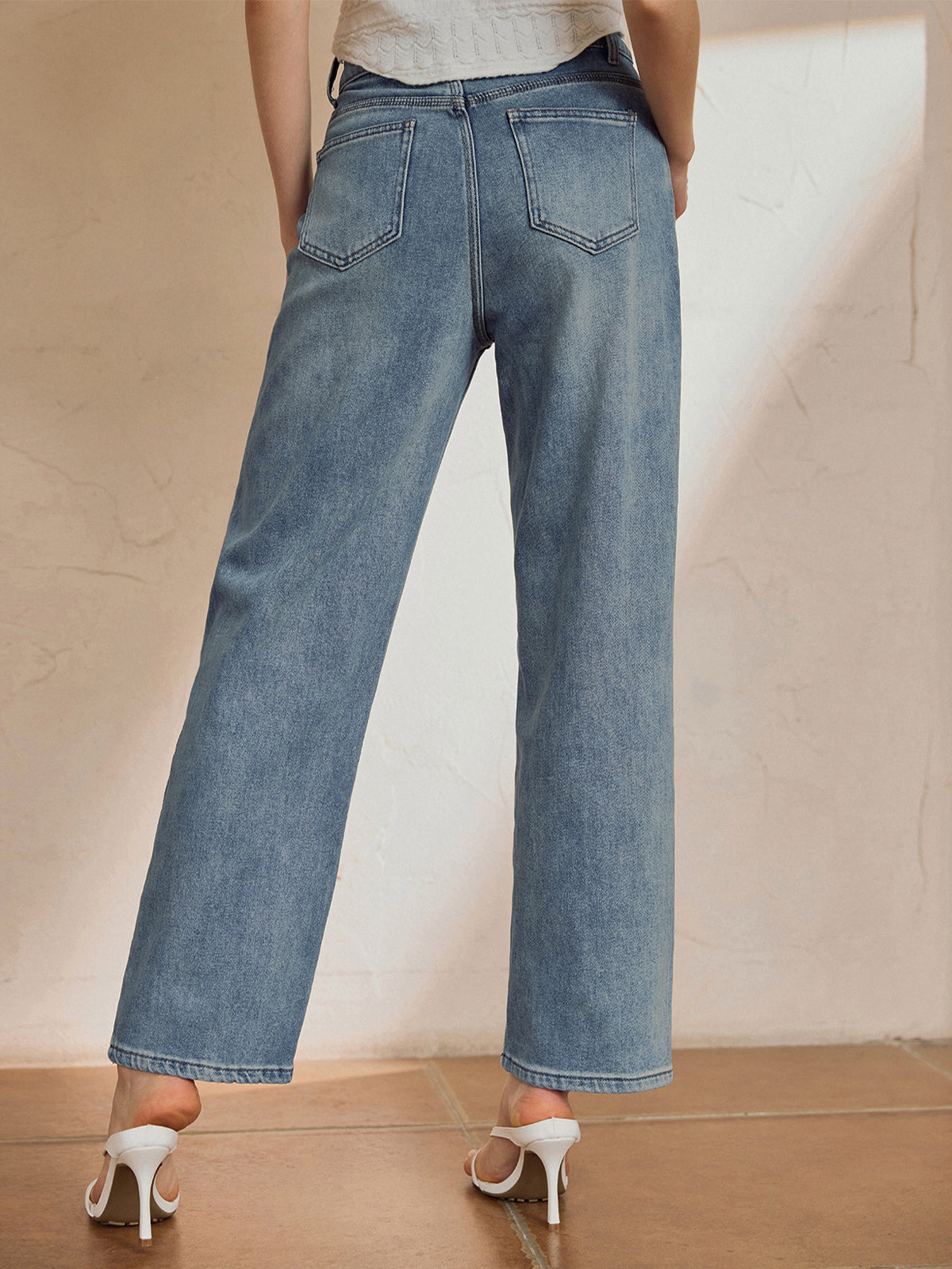 Cepli Düz Paça Denim Kot Shine Aura